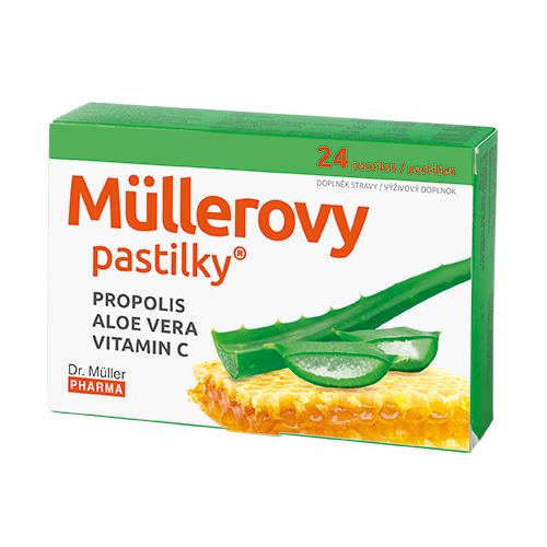 Müllerovy pastilky s propolisem a Aloe vera 24ks
