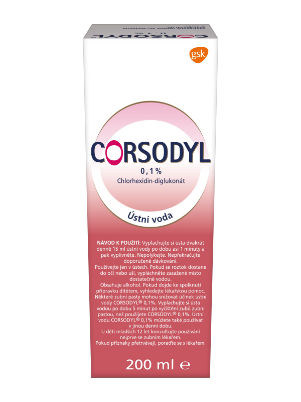 Corsodyl ústní voda 0.1% 200ml