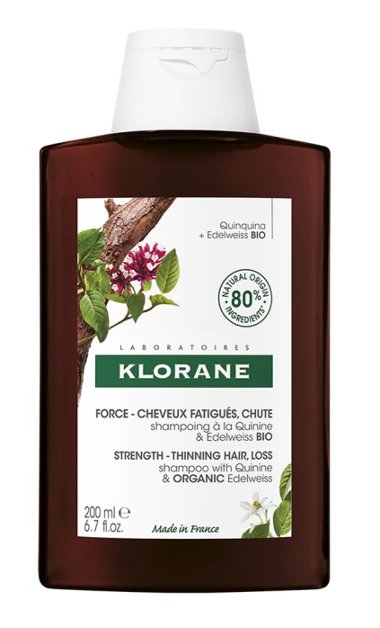 KLORANE Šampon chinin a BIO protěží alpská 400ml