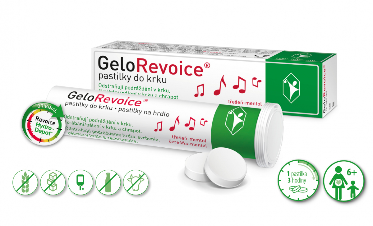 GeloRevoice pastilky do krku třešeň-mentol 20ks